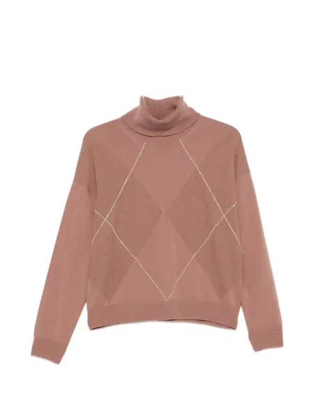 Pulover Peserico cu model argyle roz