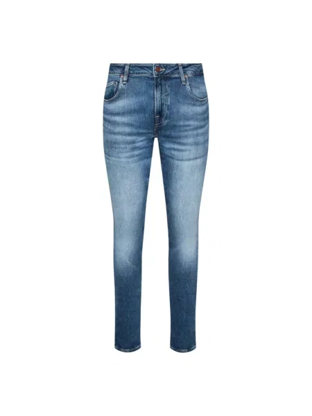 Guess Jeansy Chris Granatowy Super Skinny Fit niebieskie