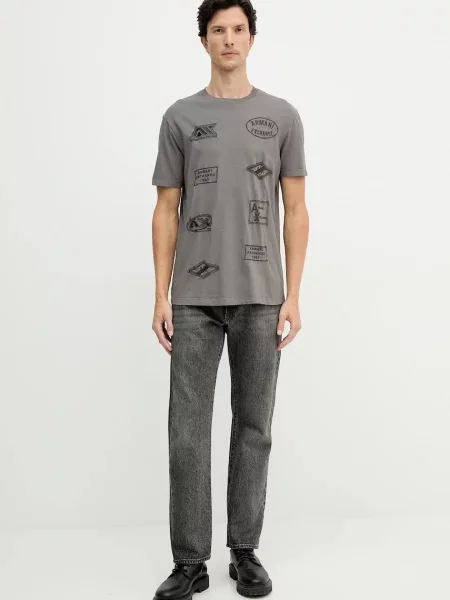 Футболка Armani Exchange с аппликацией серая