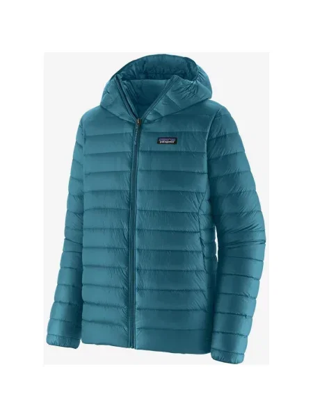 Kurtka z kapturem Patagonia Down Classic Logo burzowy XS niebieski