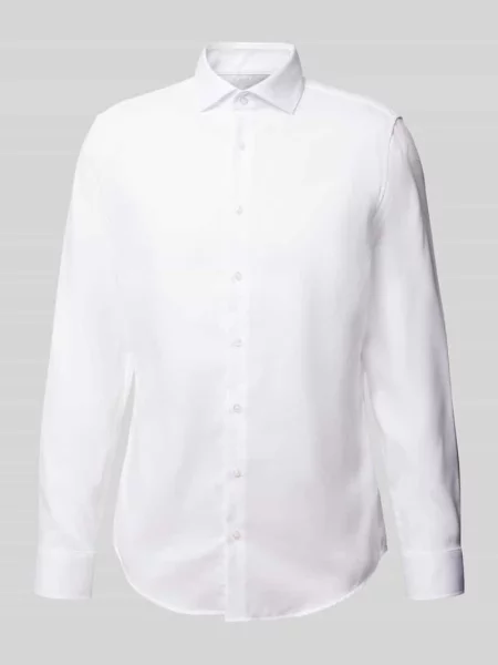Koszula biznesowa o kroju slim fit z kołnierzykiem typu kent Seidensticker biała
