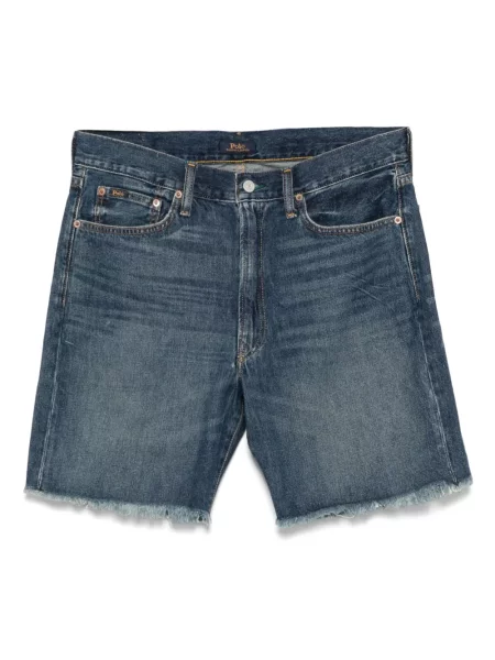 Długa koszulka Polo Ralph Lauren bez rękawów skórzana niebieska