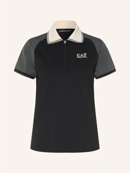 Emporio Armani Funkční Polokošile černá / tmavě šedá bílá