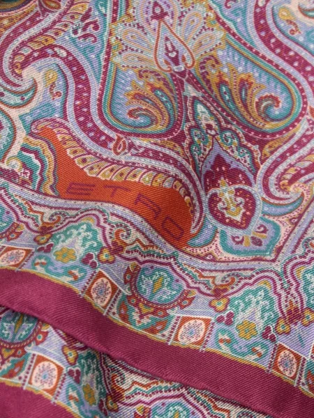 Fular Etro de mătase cu model floral roșu