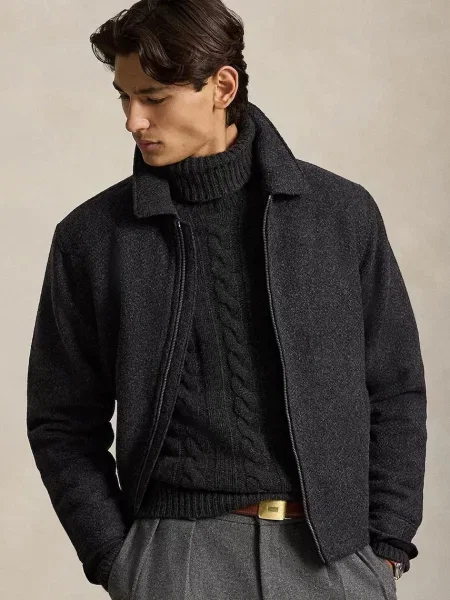 Polo Ralph Lauren jachetă pentru bărbați din lână gri