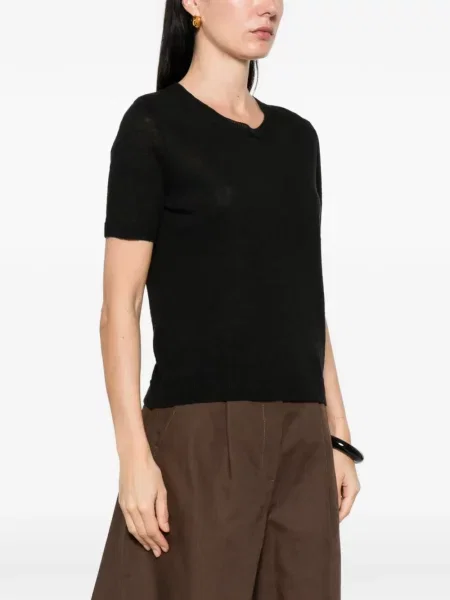 Voiaj top Weekend Max Mara cu decolteu rotund negru