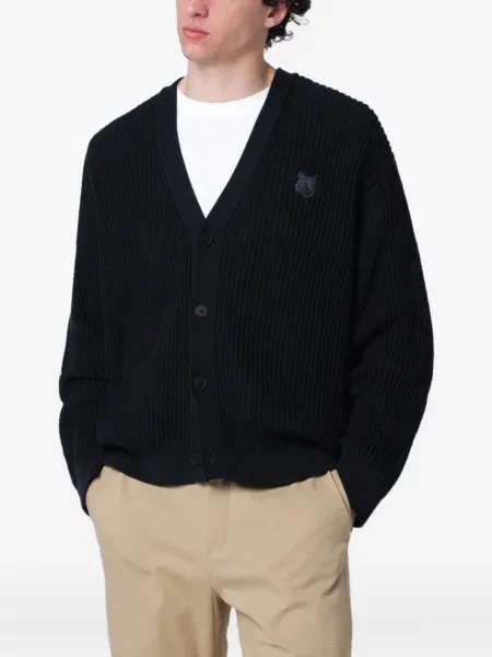 Cardigan Maison Kitsune tricotate albastru