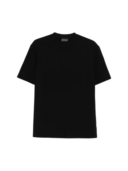 Koszulka Emporio Armani żakardowa z logo czarna