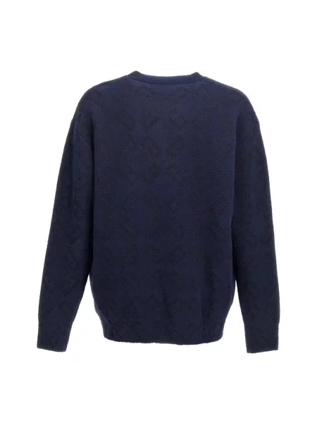 Sweter Givenchy wełniany z logo niebieski