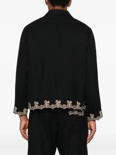 Cămașă Bode cu broderie de lână negru