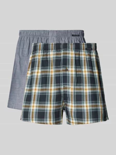 Bokserki o kroju regular fit z czystej bawełny w zestawie 2 szt. Schiesser granatowe