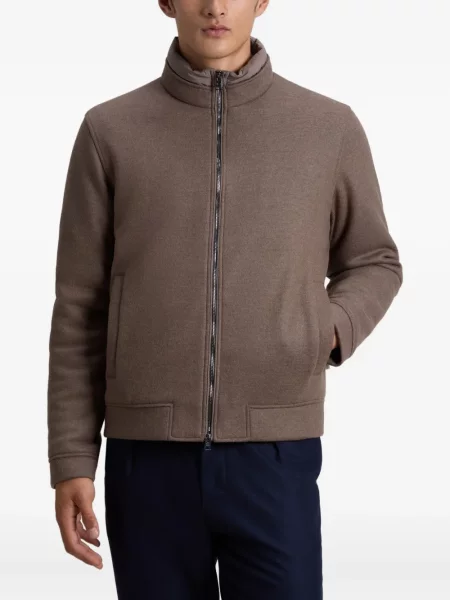 Geacă bomber Woolrich de lână maro