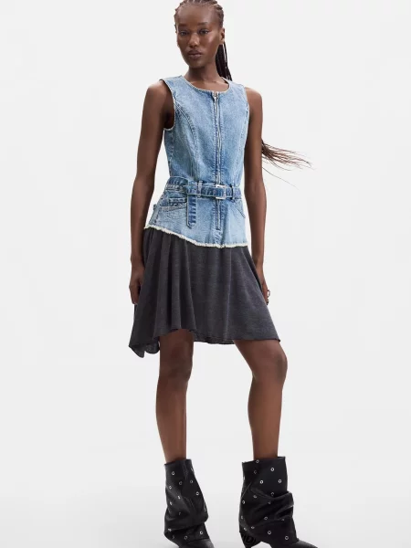 Desigual Šaty modrá denim čierna