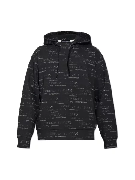 Bluza z kapturem Emporio Armani z kapturem czarna