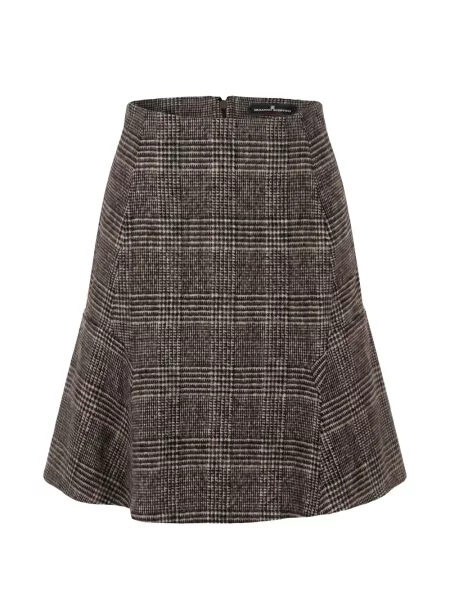 Fusta mini Ermanno Scervino de lână în carouri maro