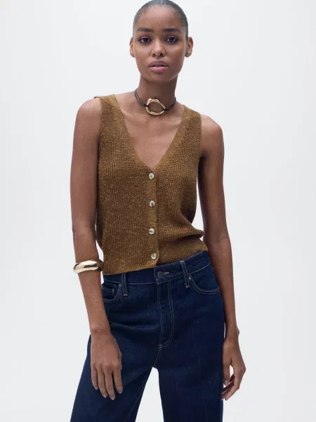 Жилет Mango коричневый