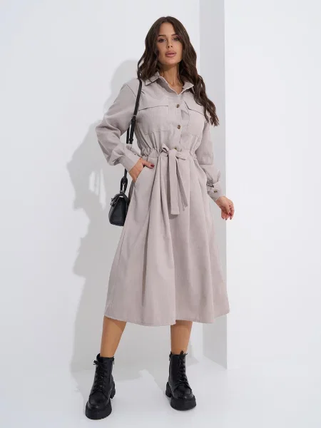 Сукня міді ISSA Plus комбінований верх сірий