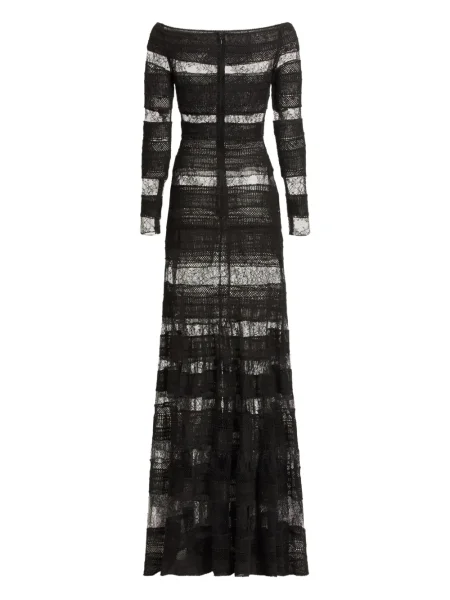 Rochie maxi Elie Saab din dantelă lungă de costum negru