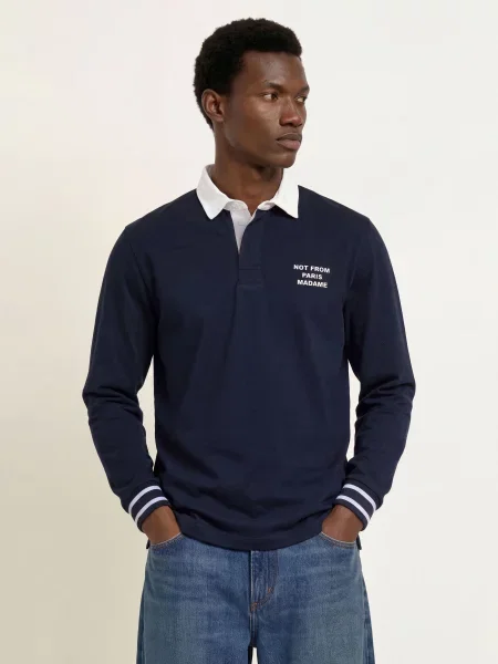 Drôle De Monsieur Koszulka Polo Z Jerseyu blau biała