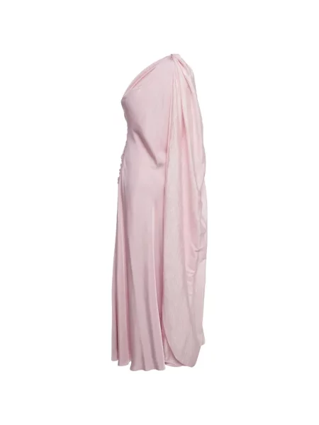 Rochie maxi Lichi cu un umăr gol roz