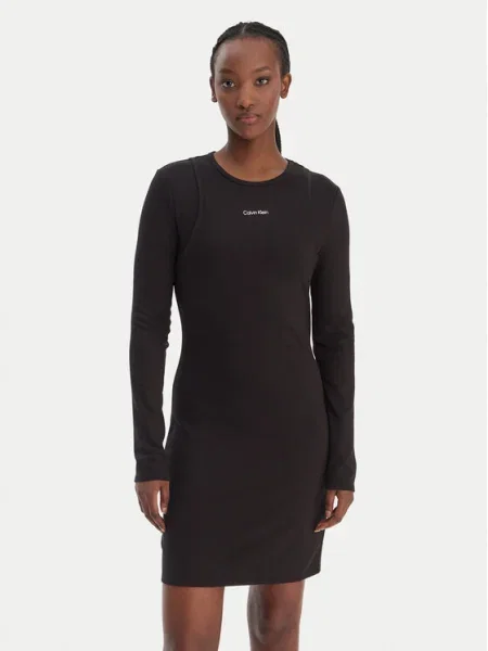 Calvin Klein Jeans Плетена рокля черен