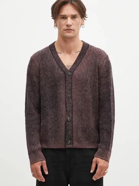 Paul Smith cardigan din amestec de lana maro