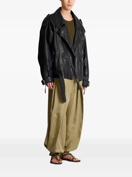 Geanta de piele Balmain asimetrică negru