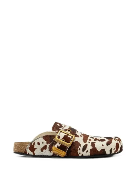 Papuci tip mules Allsaints cu imagine alb