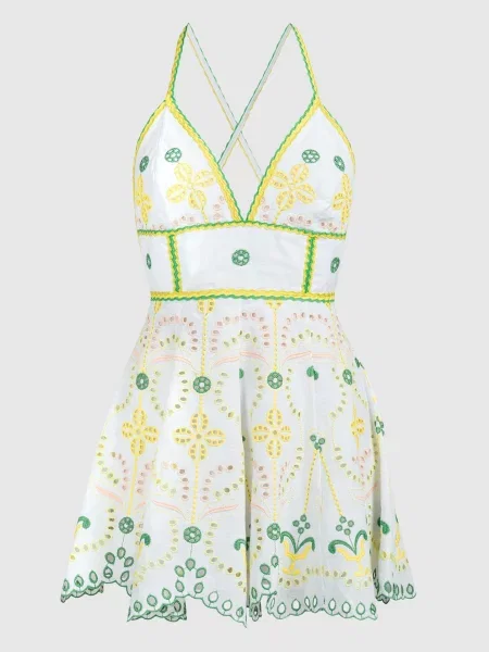 Сукня Cluzet з льоном з вишивкою Charo Ruiz біла