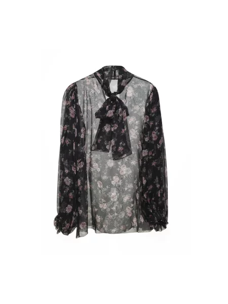 Bluzka Dolce And Gabbana retro szyfonowa czarna