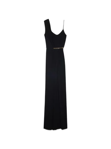 Cu centură rochie maxi Tom Ford asimetrică negru