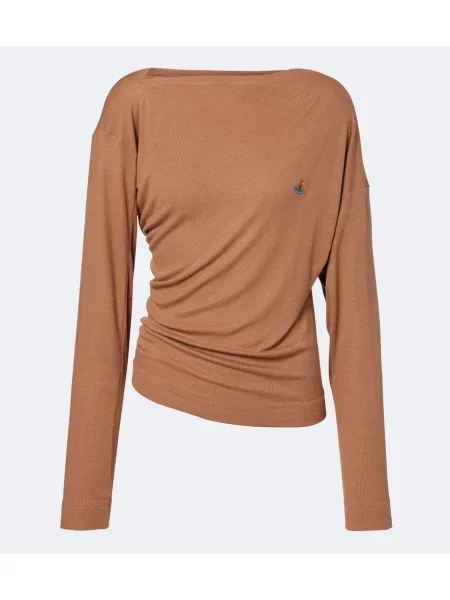 Top Vivienne Westwood tricotate drapat maro