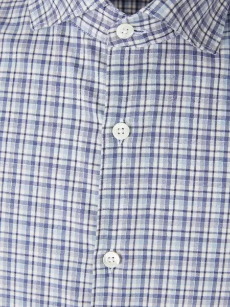 Cămașă Canali în carouri albastru