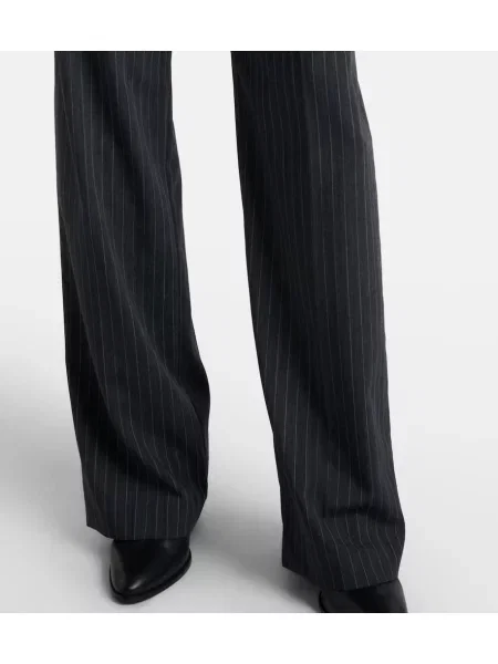 Pantaloni Isabel Marant de lână cu dungi gri
