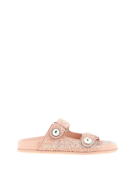 Sandale Jimmy Choo cu perle din tweed roz