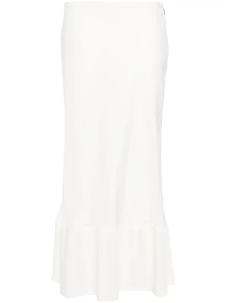 Fustă midi Lemaire transparente până la genunchi alb