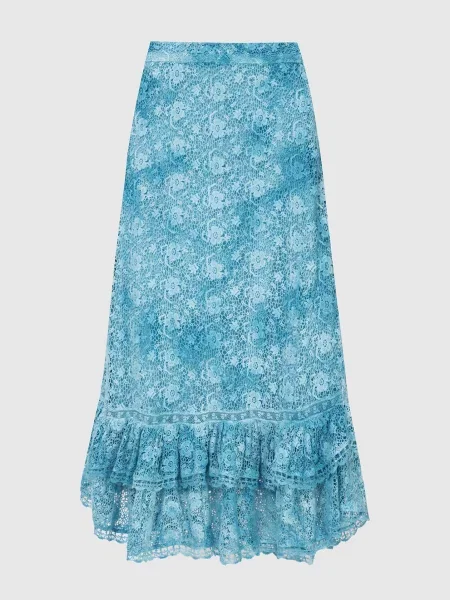 Ажурна спідниця Jana з оборками Love Shack Fancy блакитна