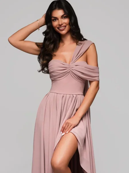 Rochie de seară Edoti de costum roz