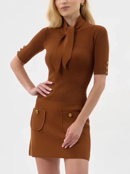 Сукня Elisabetta Franchi коричнева