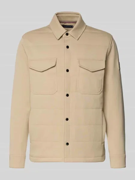 Bluza rozpinana o kroju regular fit z mieszanki bawełny Tommy Hilfiger beżowa