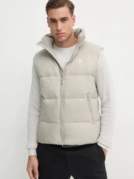 Пухен елек Calvin Klein Jeans мъжки зимен модел сиво