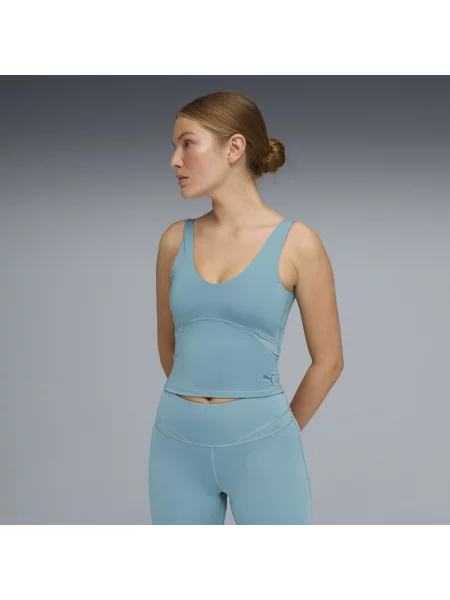 Treningowa koszulka na ramiączkach PUMA SHAPE Odzież S niebieski