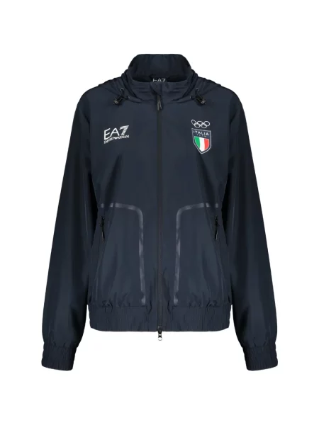 Kapucnis dzseki Ea7 Emporio Armani nyomtatás kék