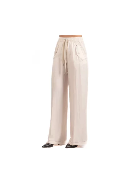 Spodnie Pinko z twillu różowe