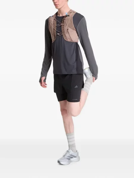 Scurt tricou Adidas alergare cu broderie portocaliu