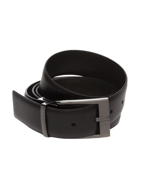 Armani Exchange Pasek czarny brązowy