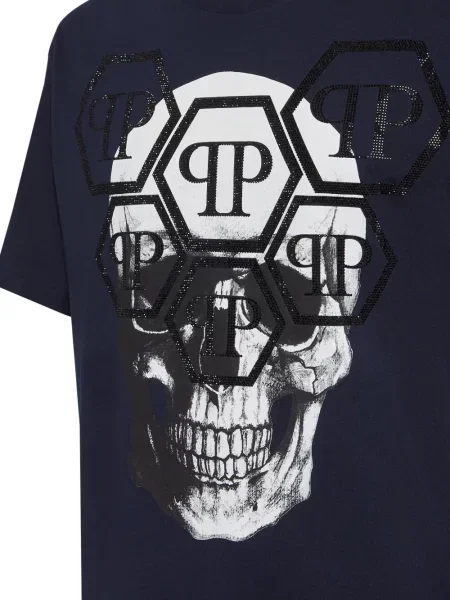Marškinėliai Philipp Plein akmenys mėlyna