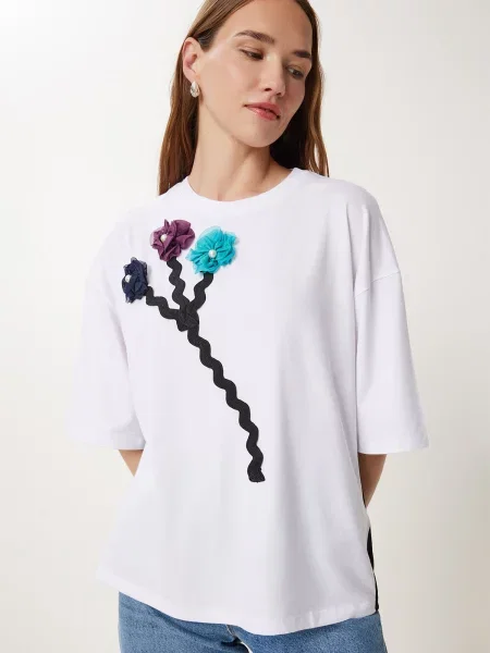 Happiness İstanbul Tricou bleumarin / azur / negru alb