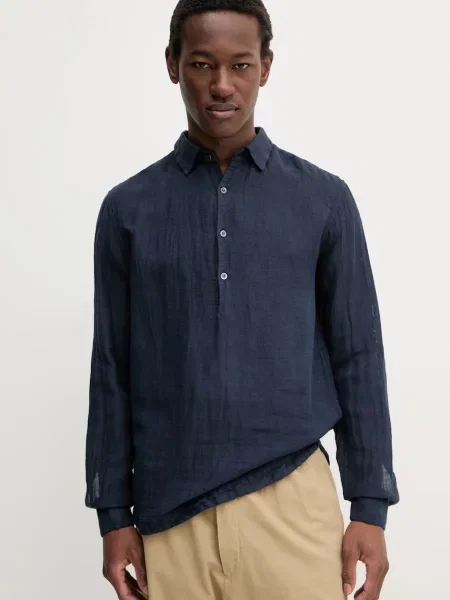 Tricou mânecă lungă Barena Venezia de in albastru