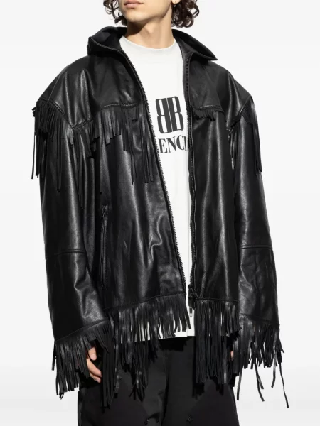 Кожено яке Balenciaga черно